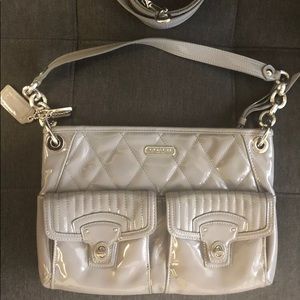 Authentic COACH grey patent purse